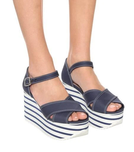Miu Miu Cotton platform sandals 4