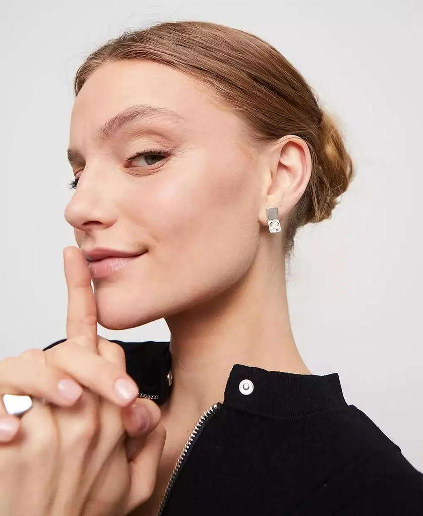 UNOde50 White Facted Glass Earrings 3