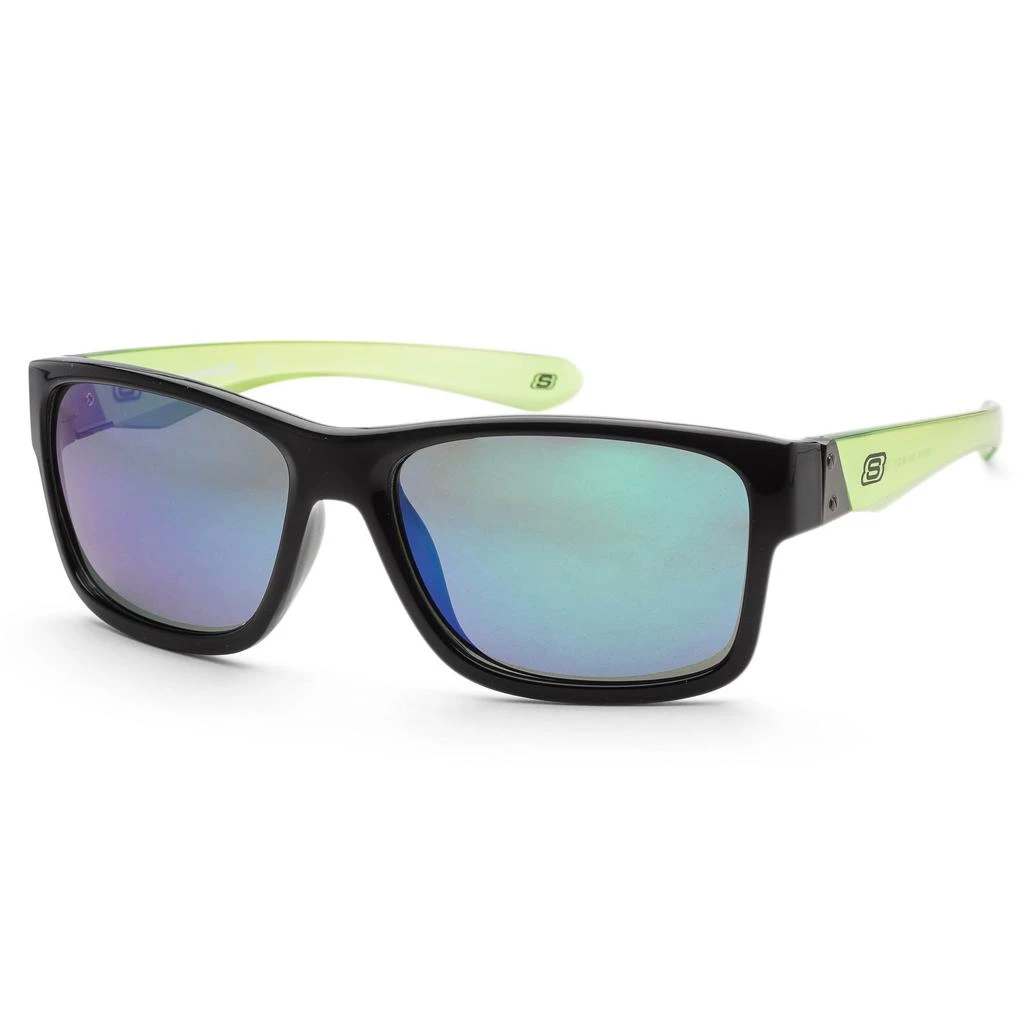 SKECHERS Men's 58 mm Black Neon Sunglasses 1
