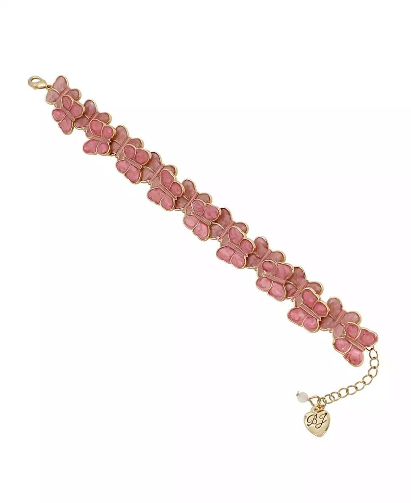 Betsey Johnson Pink Sweetheart Butterfly Link Bracelet 4