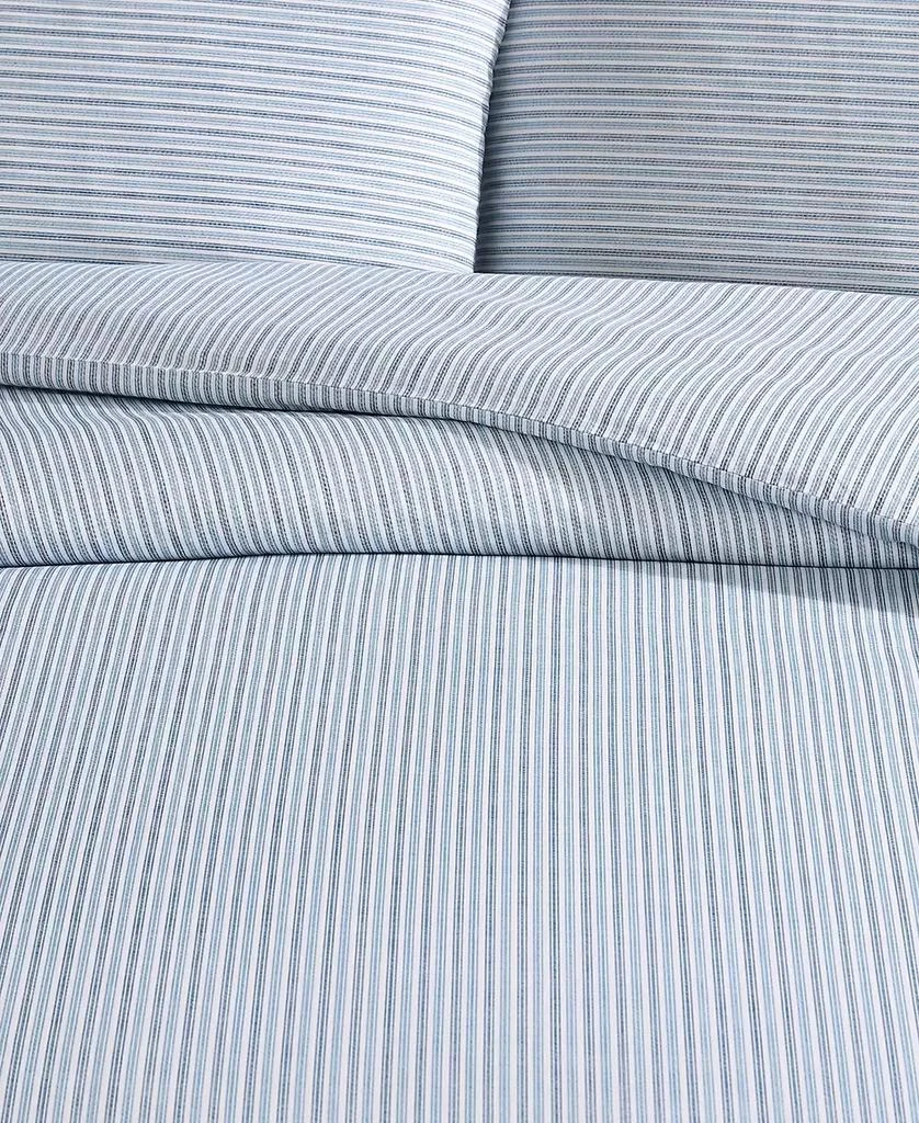 Eddie Bauer Ticking Stripe Cotton Percale 3 Piece Duvet Cover Set 4