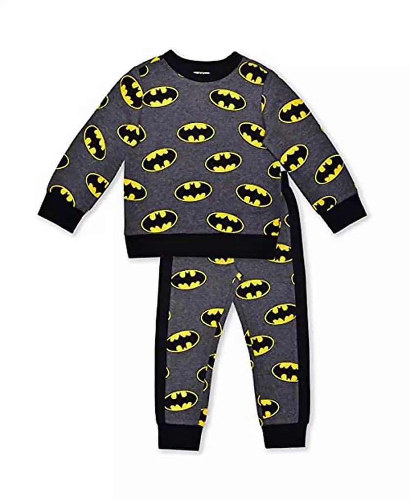 Children's Apparel Network Little Boys and Girls Gray Batman Pullover Sweatshirt and Joggers Set 1