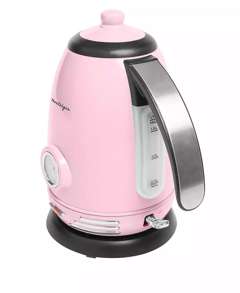 Nostalgia Retro 1.7 Liter Stainless Steel Electric Water Kettle with Strix Thermostat 1