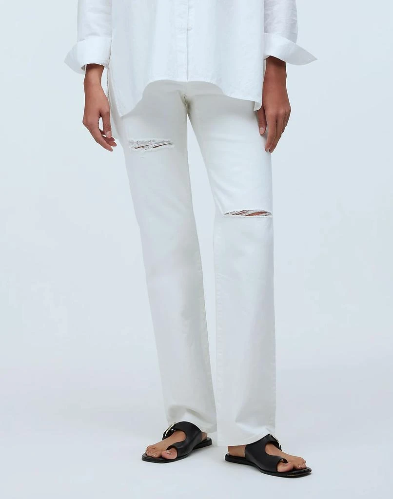 Madewell The Petite Maternity Over-the-Belly '90s Straight Jean in Tile White 2