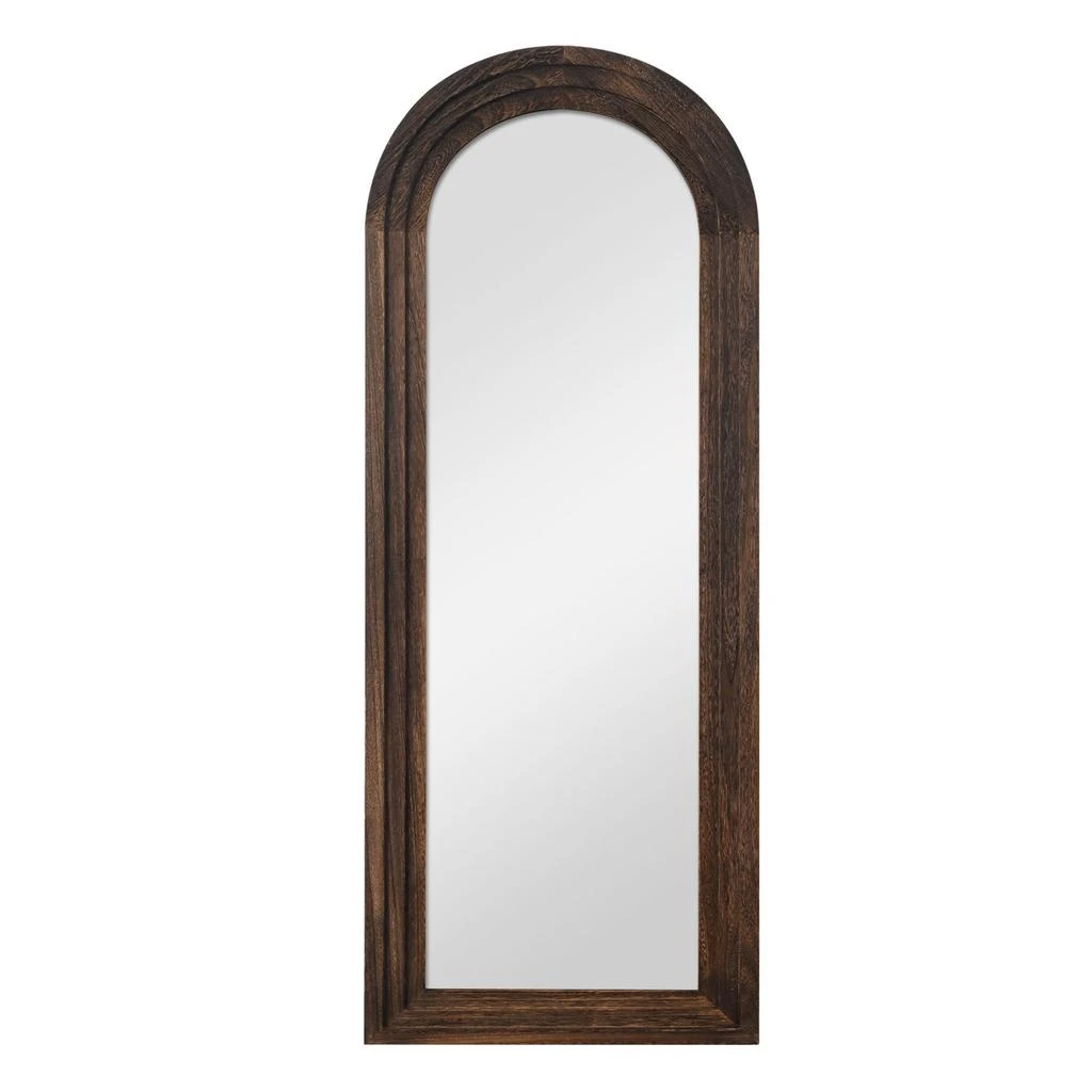 Hivvago 71" Brown Arch Wood Framed Standing Mirror 2