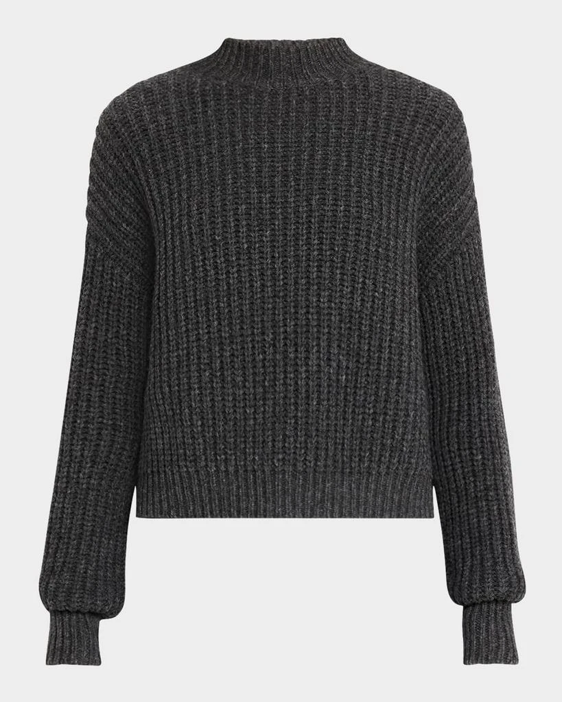 ARGENT Ribbed Mock-Neck Fisherman Sweater 1