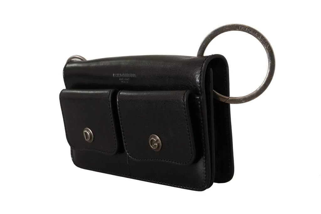 Dolce & Gabbana Dolce & Gabbana Black Leather Wristlet Mini Bag Card Bill Wallet 2