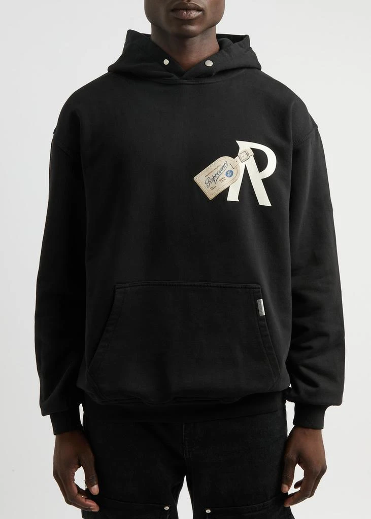 Represent Luggage Tag printed hooded cotton sweatshirt 2