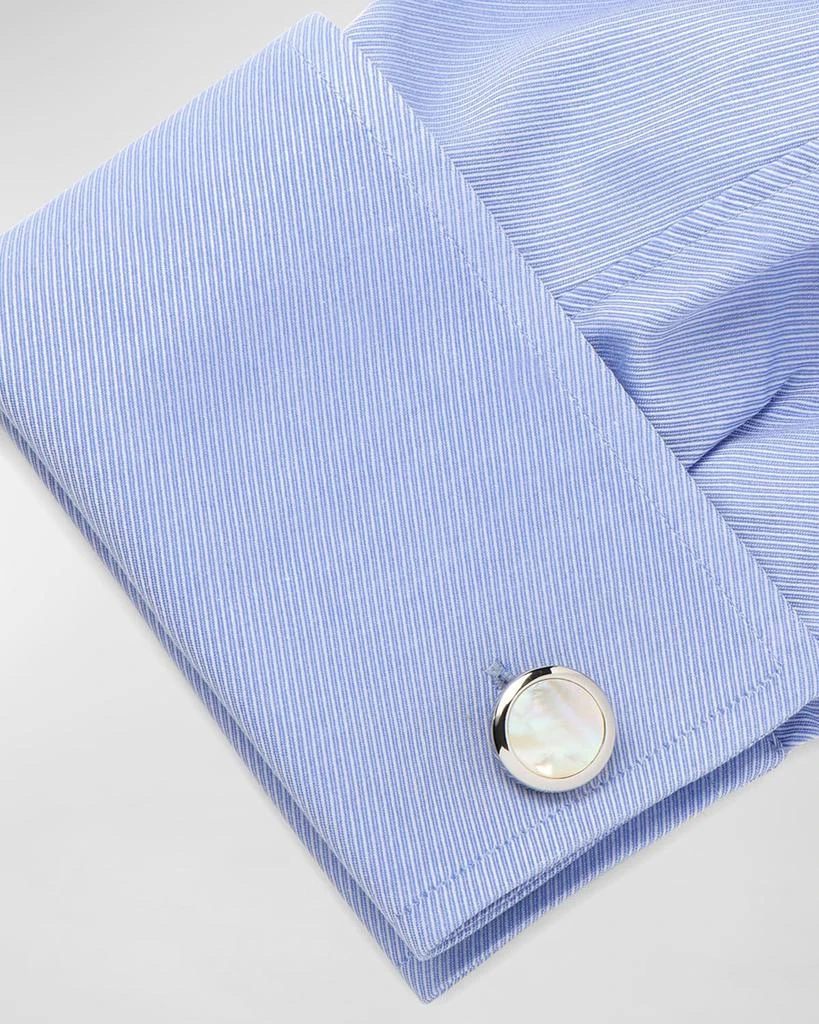 Cufflinks Inc. Double Sided Mother-of-Pearl Round Beveled Cufflinks 2