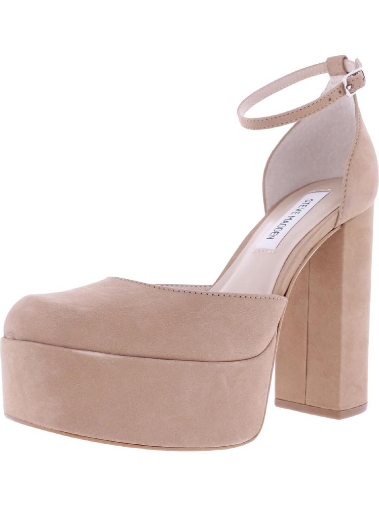 Steve Madden Agata Womens Satin Ankle Strap Platform Heels