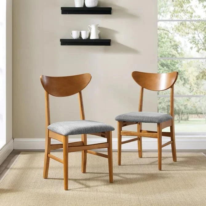 Crosley Landon 2pc Wood Dining Chairs W/upholstered Seat- 2 Chairs 1