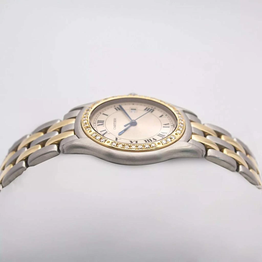 Cartier Cartier Customised Ivory 5CT Diamond 18K Yellow Gold Cougar 187904 Quartz Women's Wristwatch 33mm 3