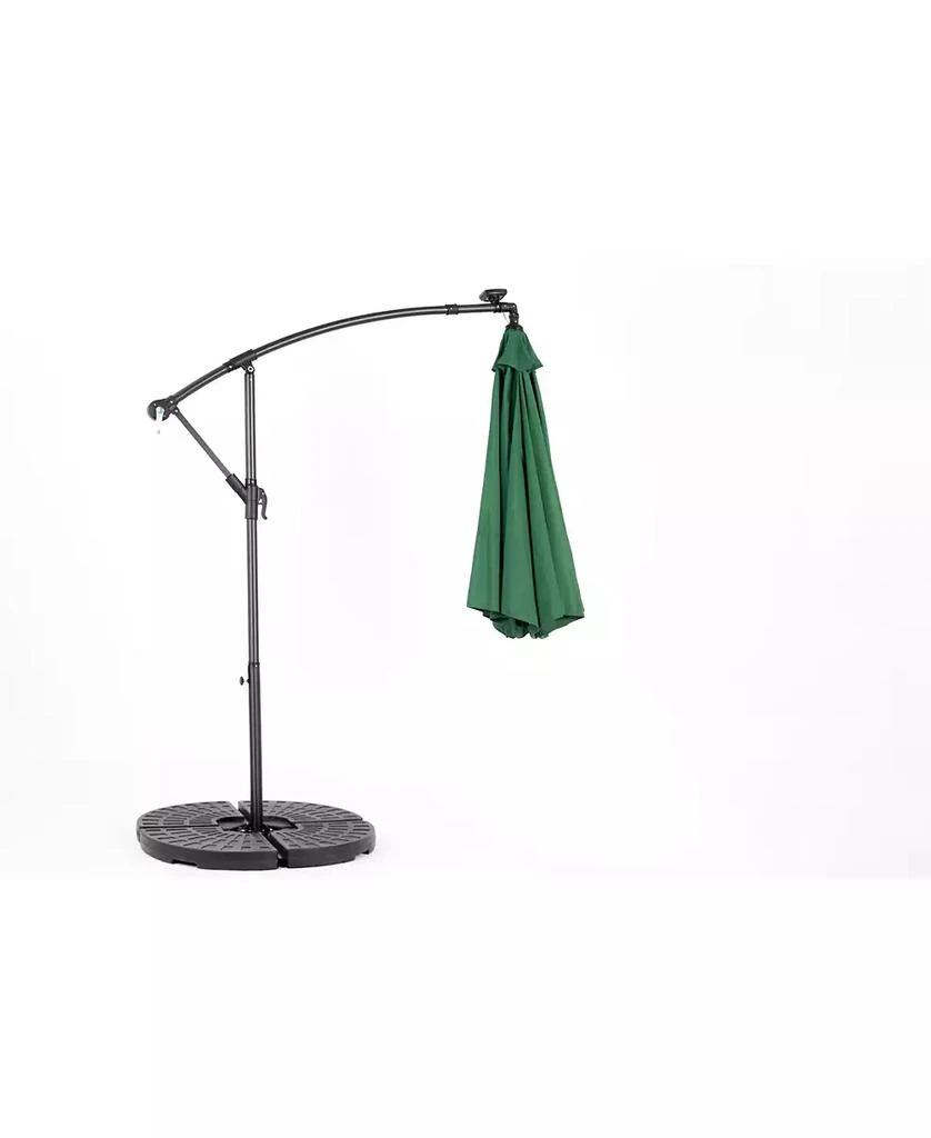 Streamdale Furniture 10ft Solar LED Offset Hanging Market Patio Umbrella ( Dark green ) 6