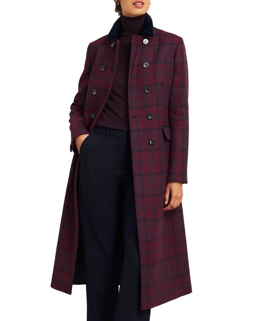 HOBBS LONDON Patricia Plaid Double Breasted Coat 2