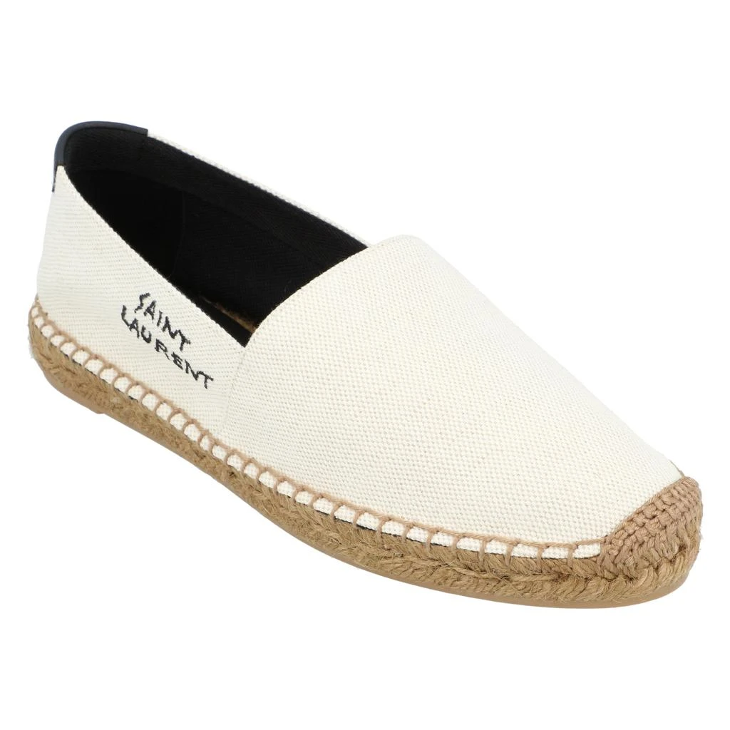 Yves Saint Laurent Embroidered Espadrilles In Canvas Beige 1
