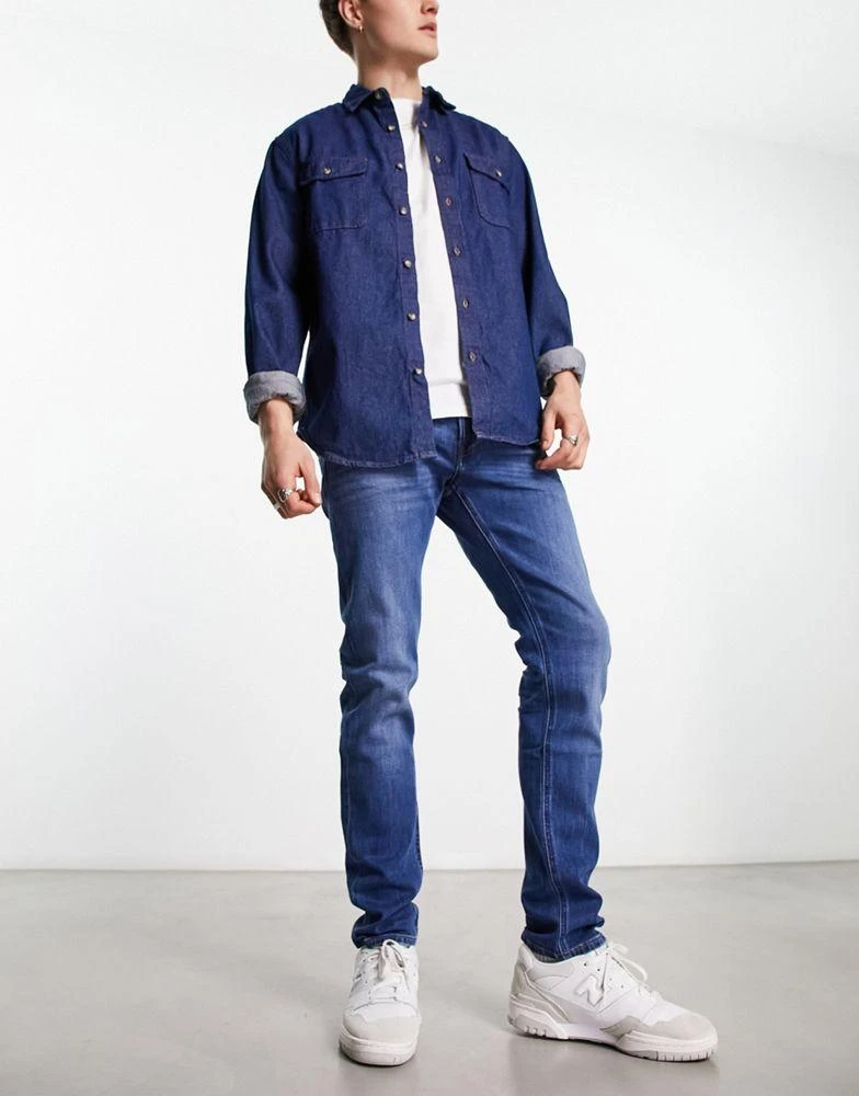 LEE Lee Luke slim tapered fit jeans in mid vintage wash 4