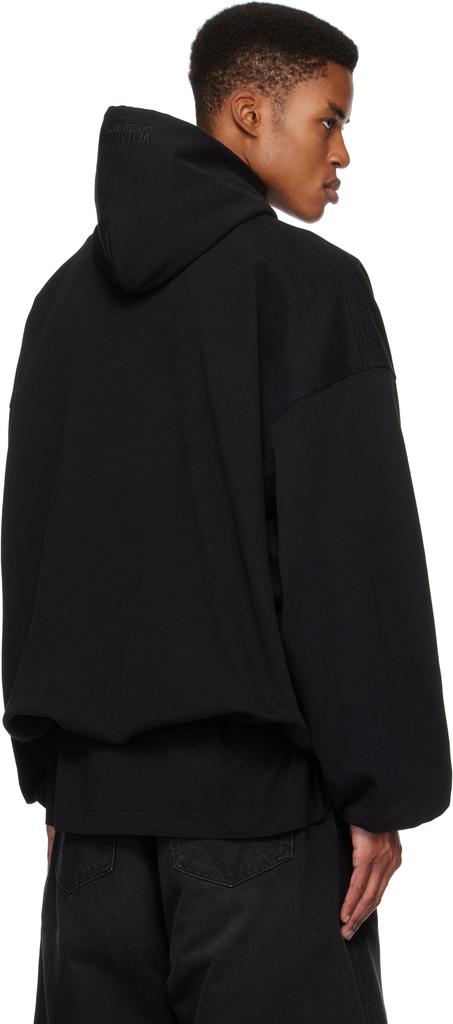 Vetements Black Oval Logo Cropped Boxy Hoodie - Hoodies