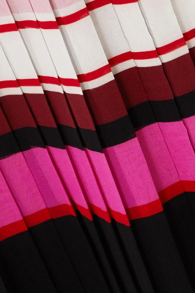Valentino Pleated striped silk-georgette midi skirt 4