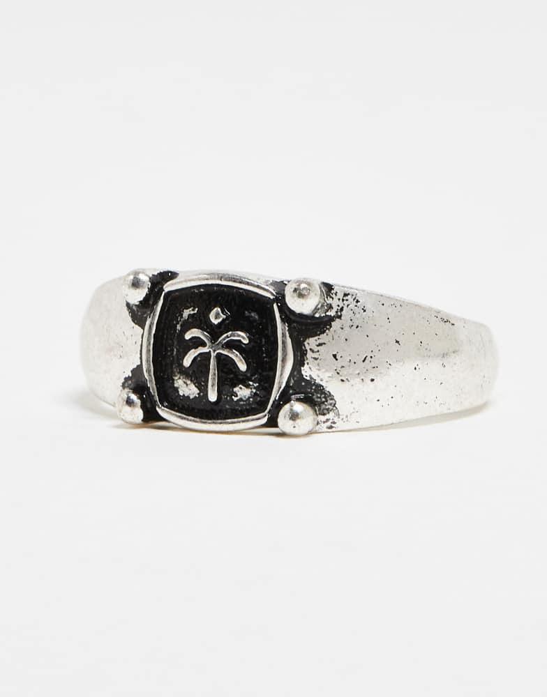 CLASSICS 77 Classics 77 palm tree engraved signet ring in silver