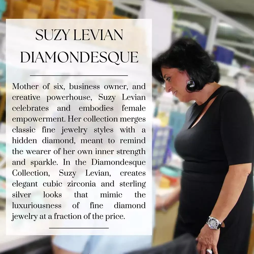 Suzy Levian New York Sterling Silver Cubic Zirconia Pave Drop Pendant 2