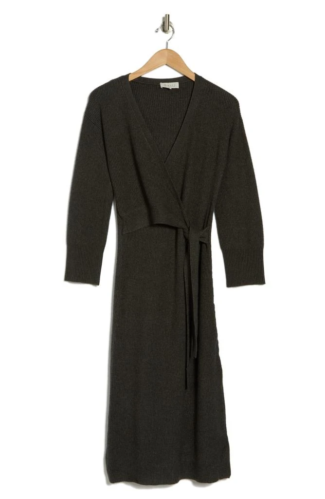 Wayf Long Sleeve Wrap Sweater Dress 3