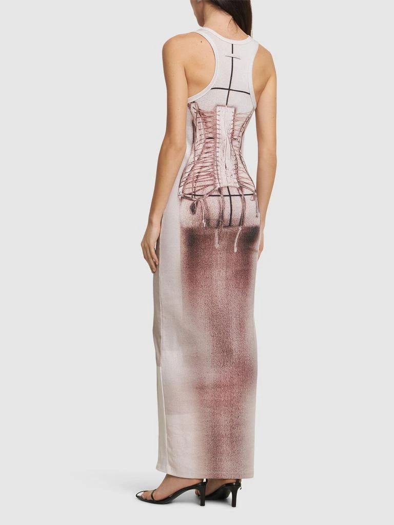Jean Paul Gaultier Printed Stretch Cotton Long Dress 2