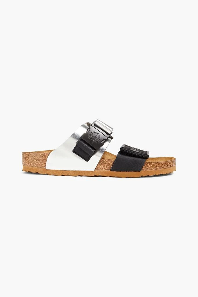 Rick Owens Rotterdam rubber and mirrored-leather sandals 1