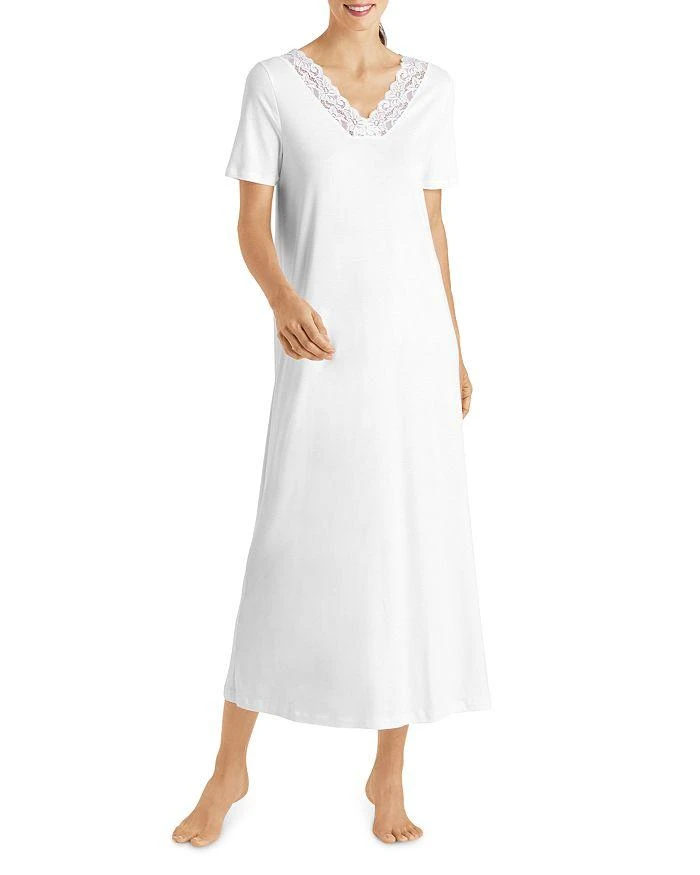Hanro Moments Short Sleeve Long Gown