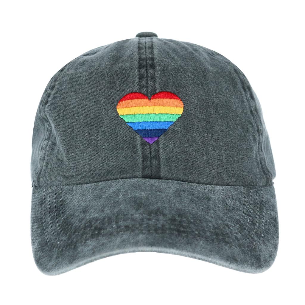 David & Young Adult Pride Rainbow Heart Baseball Cap