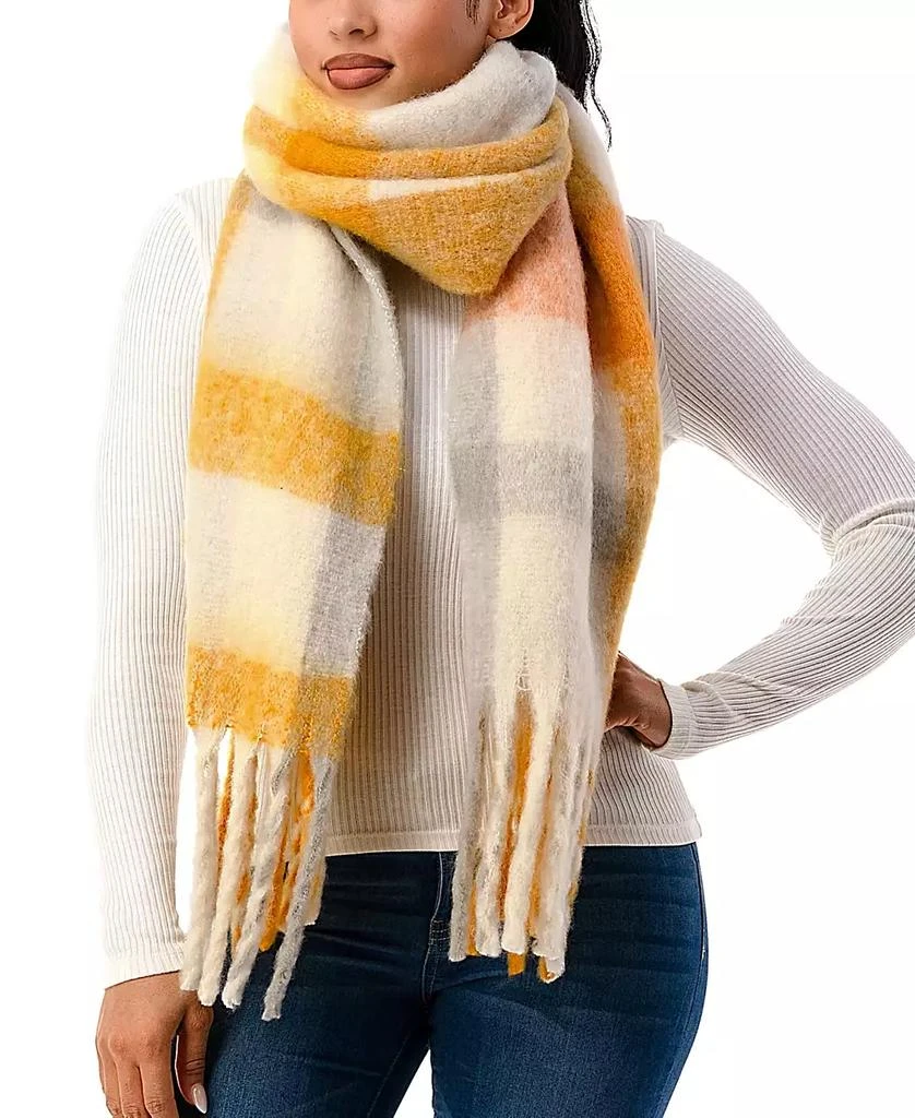 MARCUS ADLER Women's Plaid Fringe-Trim Blanket Scarf 2