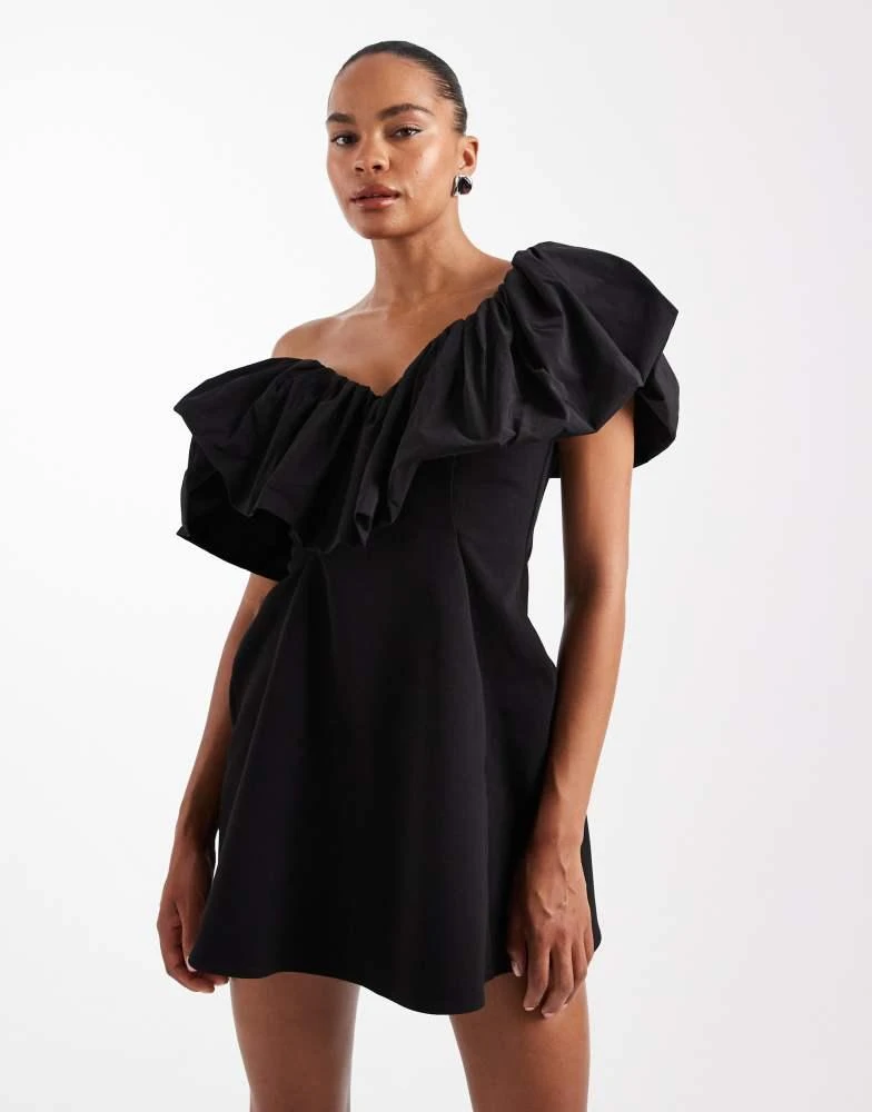 open lace back dress Structured Mini Dress 2 / Noir main image 0