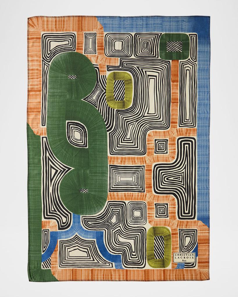 Christian Lacroix En Allant Aux Baux Merino Wool Throw, 51" x 71"