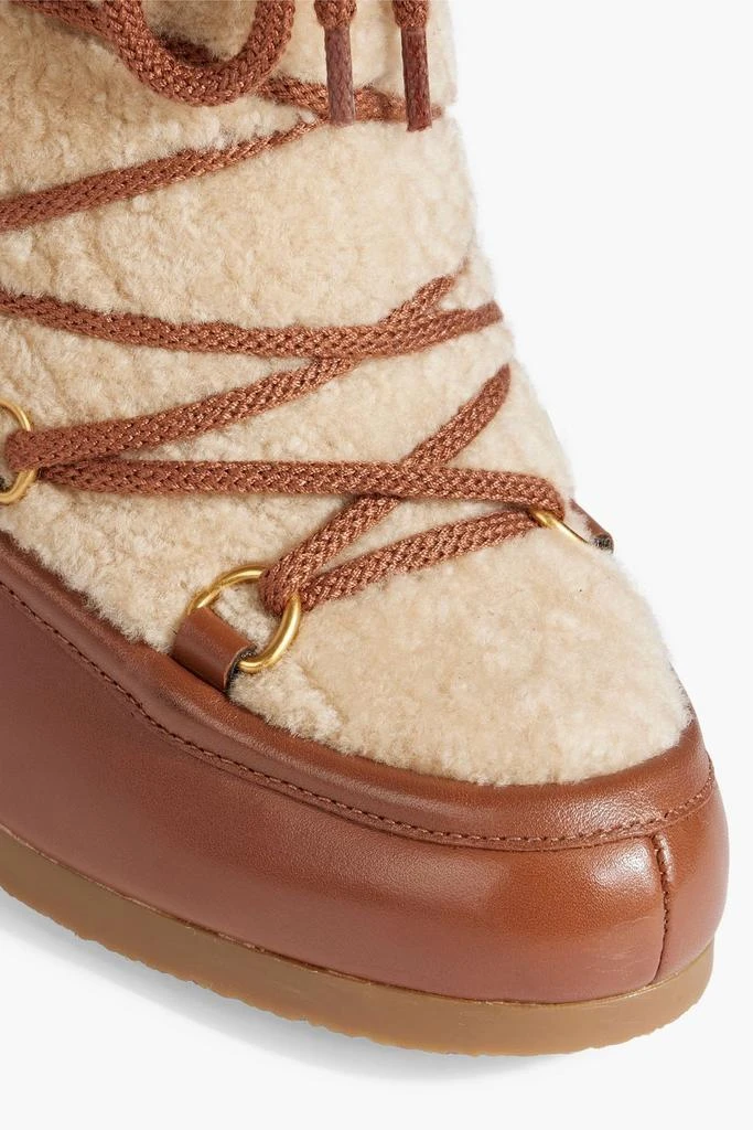 VERONICA BEARD Elfred leather and shearling wedge boots 4