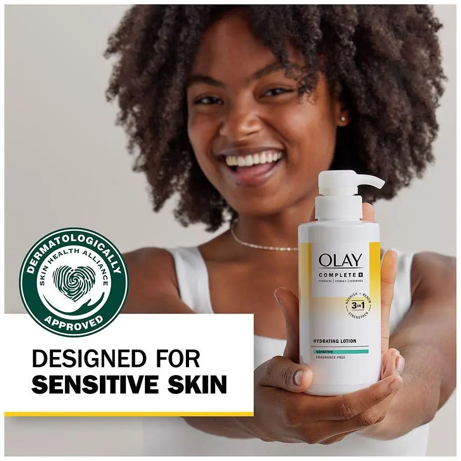Olay Complete + Hydrating Lotion, 3-in-1 Nourishing Face Moisturizer for All Skin Types Fragrance Free 8