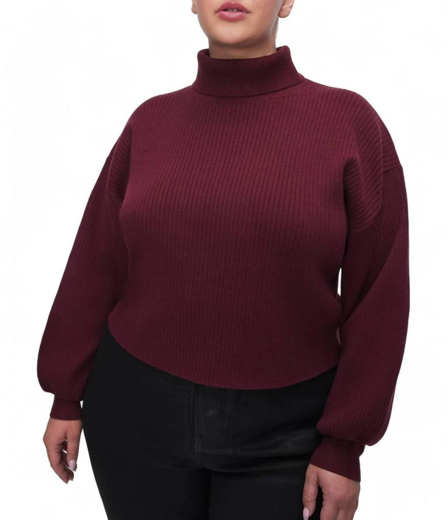 Good American Good American - RIBBED MOCK NECK SWEATER 1