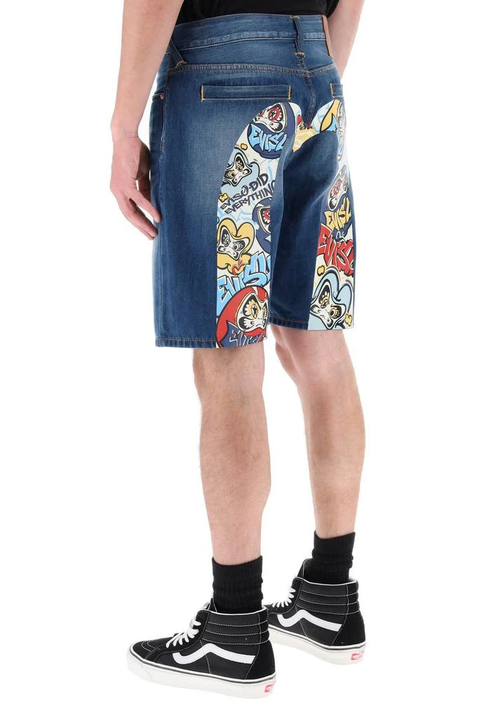 EVISU graffiti daruma denim shorts 3