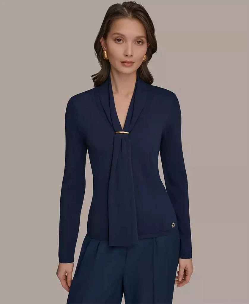 Donna Karan Women
s Long-Sleeve V-Neck Sweater