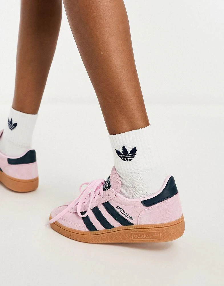 Adidas adidas Originals Handball Spezial gum sole trainers in pink and navy 2