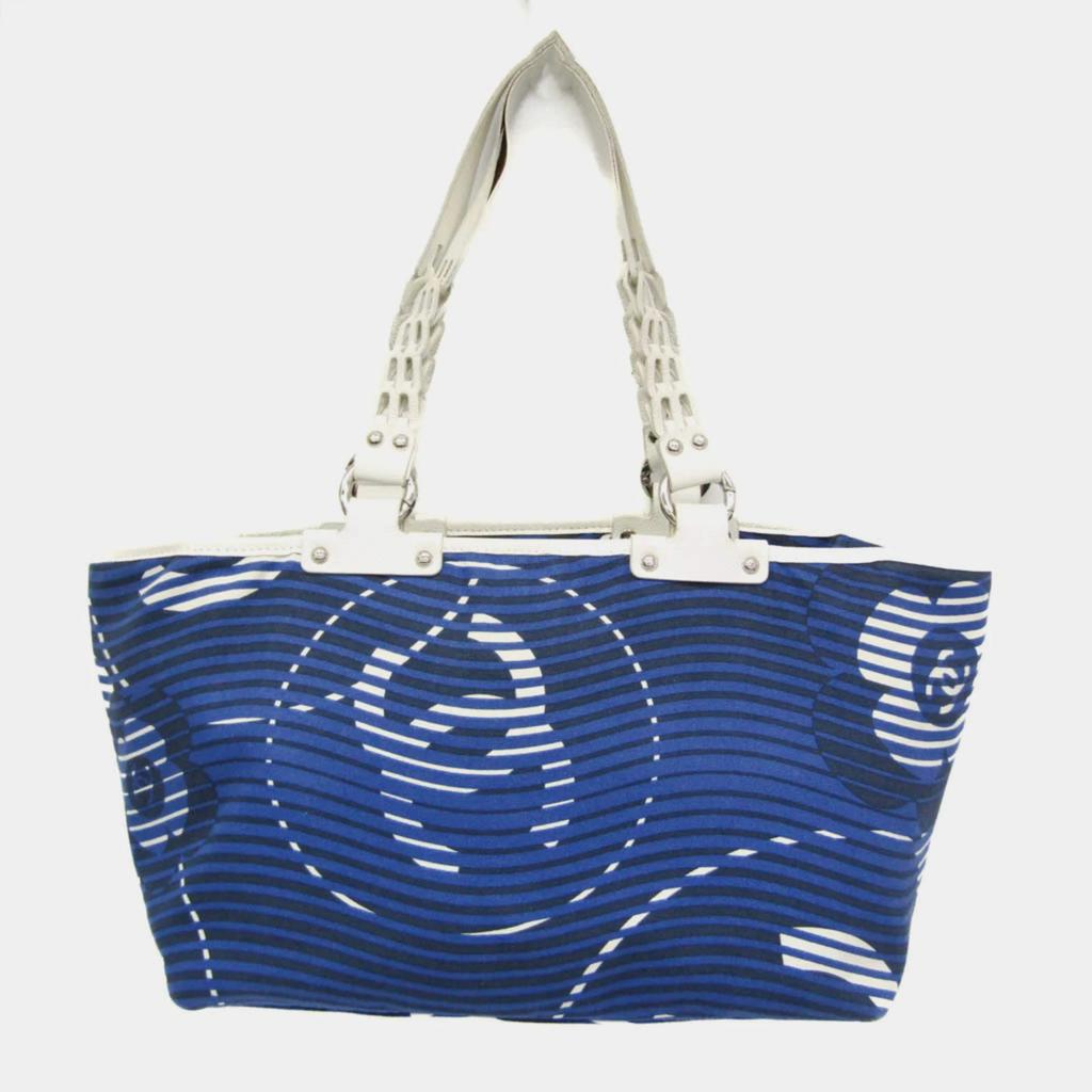 Chanel Chanel Cruise Lines Canvas Leather Tote Bag Blue White