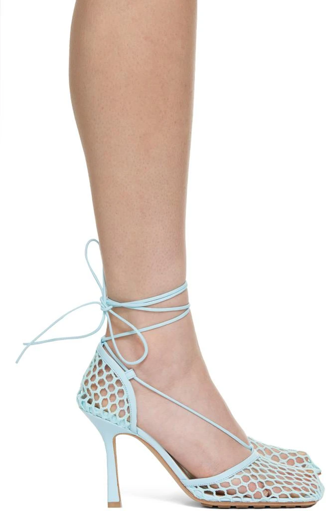 Bottega Veneta Blue Stretch Web Heels 1