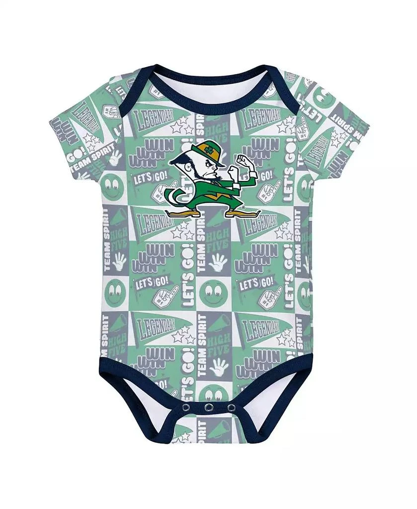 Outerstuff Newborn Navy Notre Dame Fighting Irish Sunday Comics 3-Pack Bodysuit Set 4