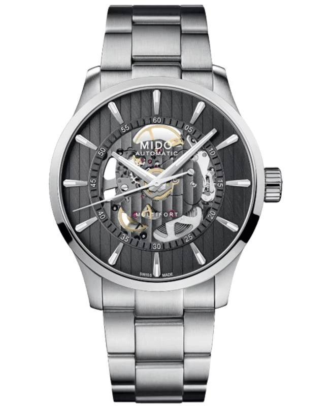 MIDO Mido Multifort Skeleton Vertigo Automatic Black Dial Steel Men's Watch M038.436.11.061.00 1