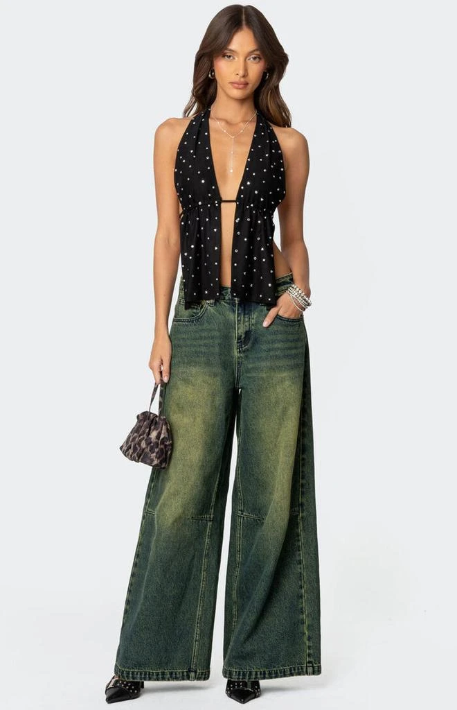 Edikted Studded Open Back Halter Top 2