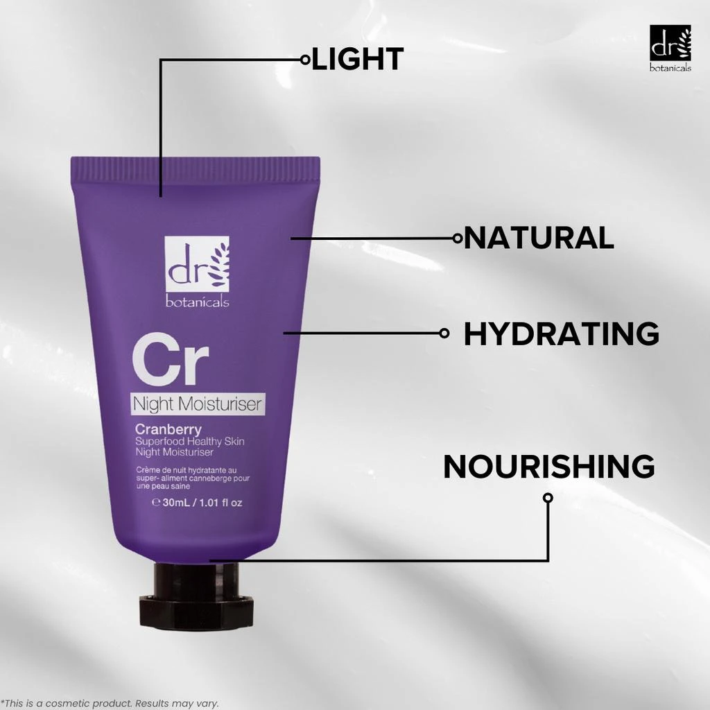 Dr. Botanicals Cranberry Superfood Healthy Skin Night Moisturiser 30ml 3