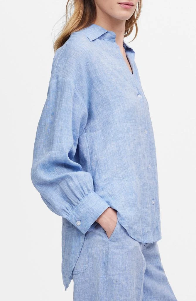 Madewell Shirred Linen Button-Up Shirt 3
