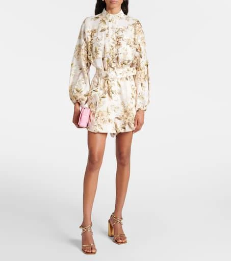 Zimmermann Floral belted linen jumpsuit 2