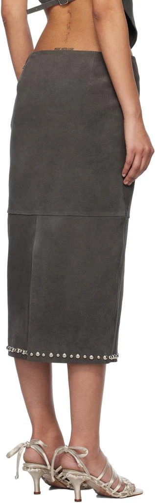 Gimaguas Gray Bella Suede Maxi Skirt 3