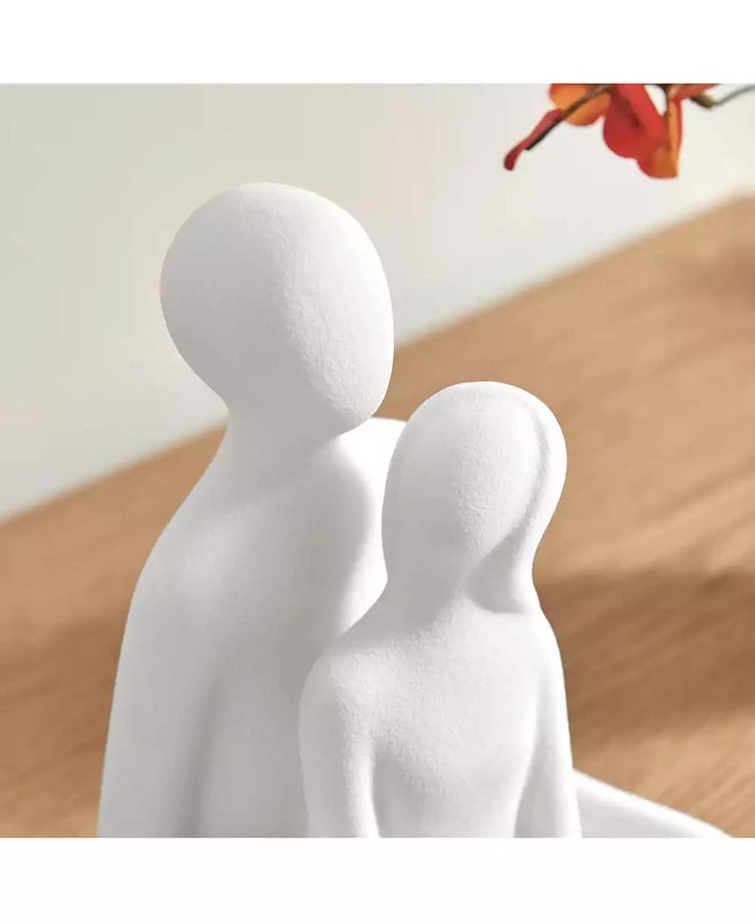Danya B Hans White Abstract Sitting Couple Matte Ceramic Sculpture Set 7