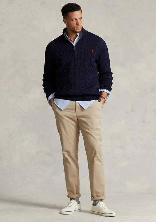 Ralph Lauren Ralph Lauren Big Tall Cable Knit Cotton Quarter Zip Sweater 4
