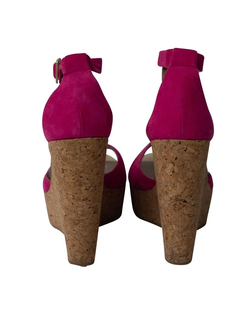 Jimmy Choo T-Bar Peep Toe Wedge in Pink Suede 4